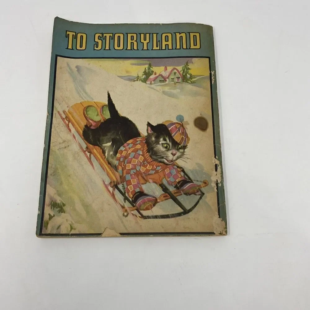 1942 Saalfield publishing co Book To Storyland stories verses illustrated Kitten